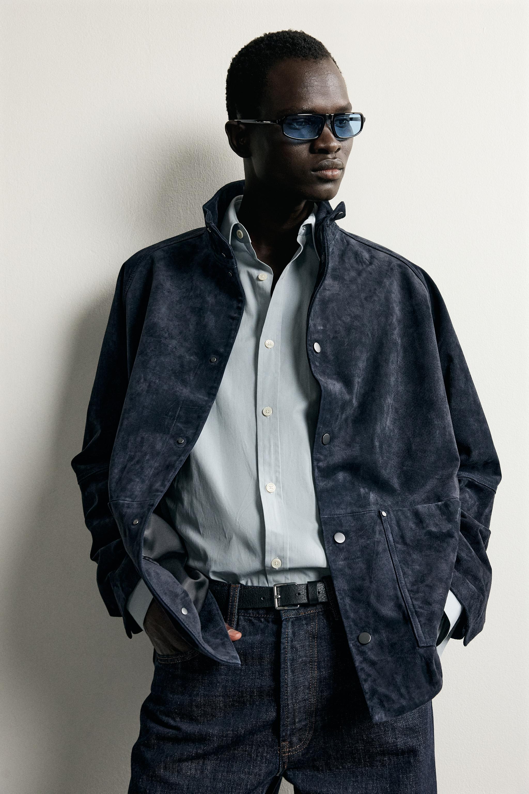 RELAXED-FIT SUEDE LEATHER PARKA